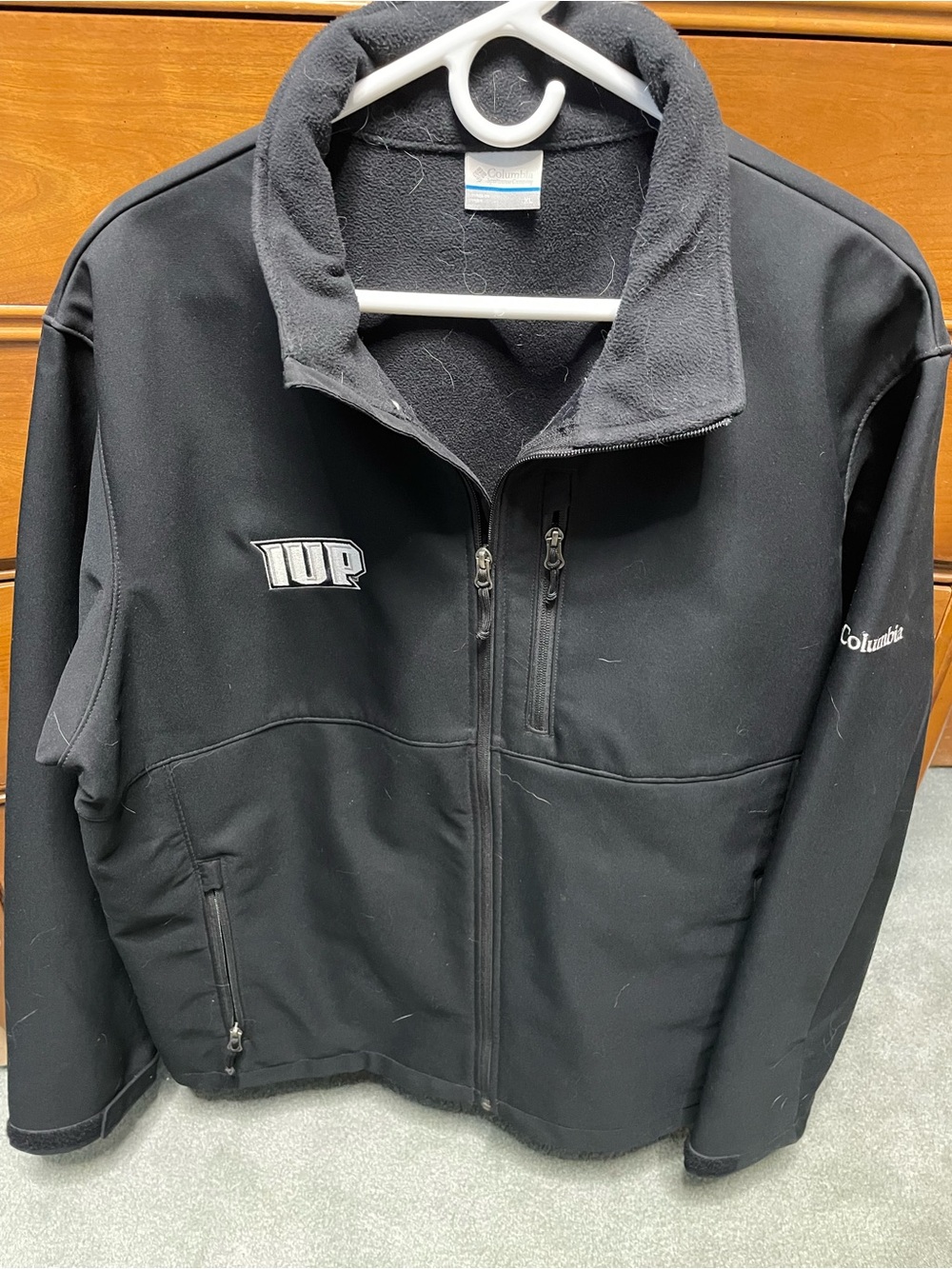 Columbia Black Performance Softshell Jacket with IUP Patch